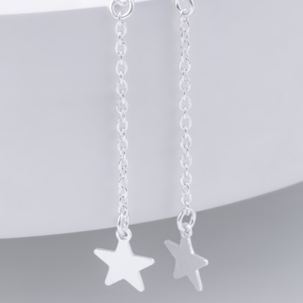 BRINCO BS RED LISA CARRTIE FINA ESTRELA LISA PRATA 925- HIPOALERGÊNICO - Image 2