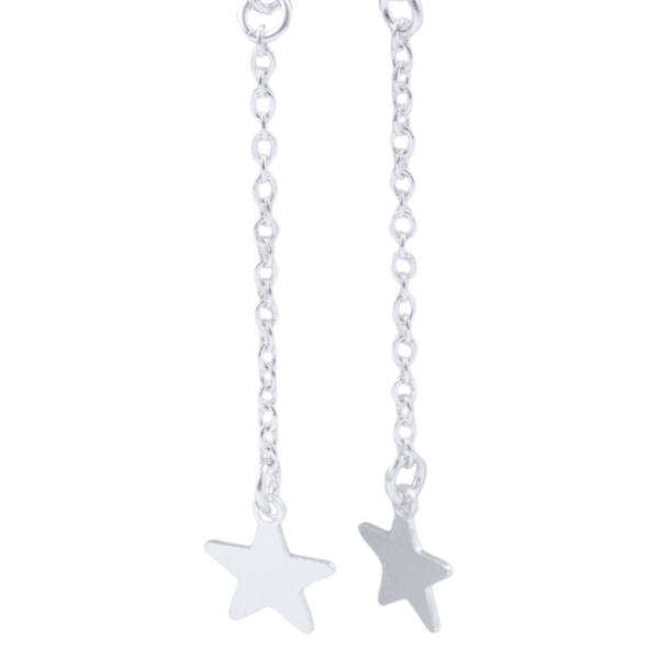 BRINCO BS RED LISA CARRTIE FINA ESTRELA LISA PRATA 925- HIPOALERGÊNICO