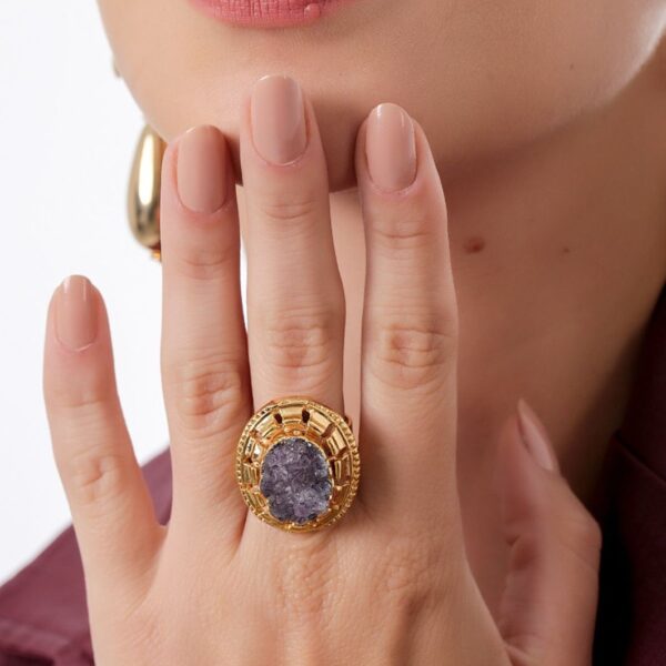 ANEL COM PEDRA DRUSA OVAL - Image 3