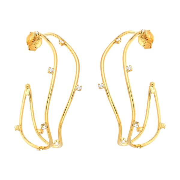 ARGOLA LAUREN DUPLA COM PEDRAS