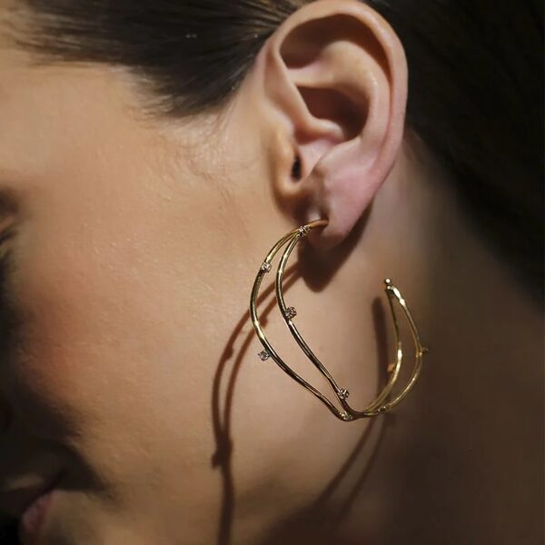 ARGOLA LAUREN DUPLA COM PEDRAS - Image 3