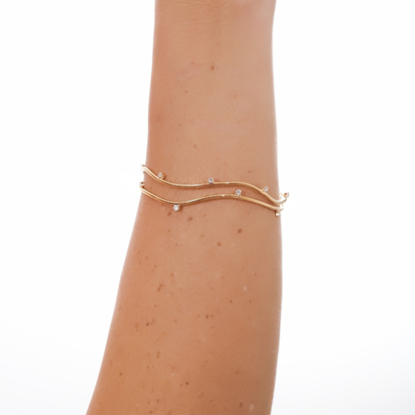 BRACELETE LAUREN FIO DUPLO COM ZIRCÔNIAS - Image 2