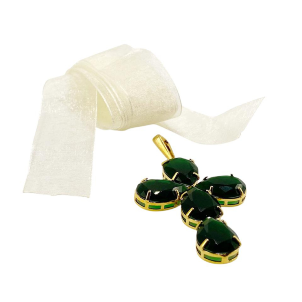 CHOKER FITA PINGENTE CRUZ C/ PEDRA - Image 2