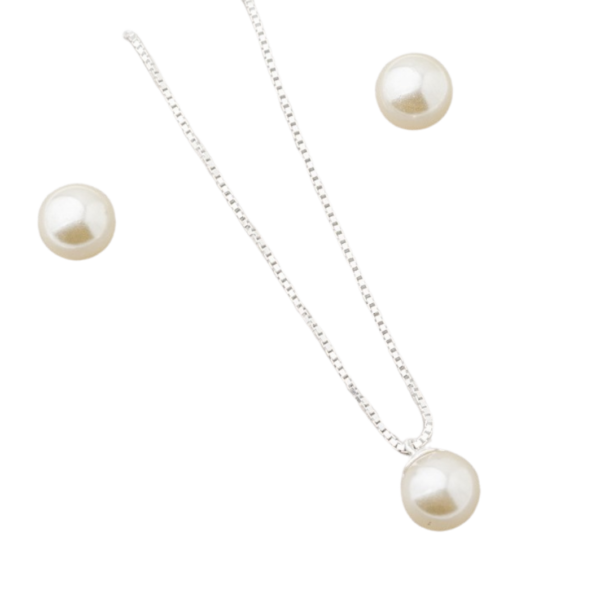 CONJUNTO VENEZV-12 PEROLAS 6M 45CM PRATA 925- HIPOALERGÊNICO