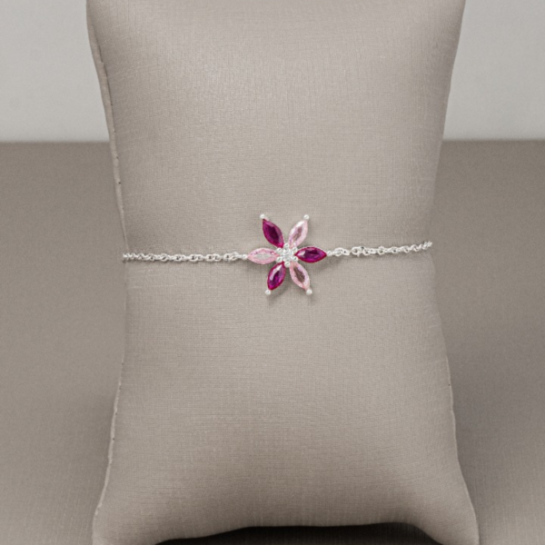 PULSEIRA CARTIER FINA FLOR NAVETE 3X6 VIDRIF  PRATA 925- HIPOALERGÊNICO