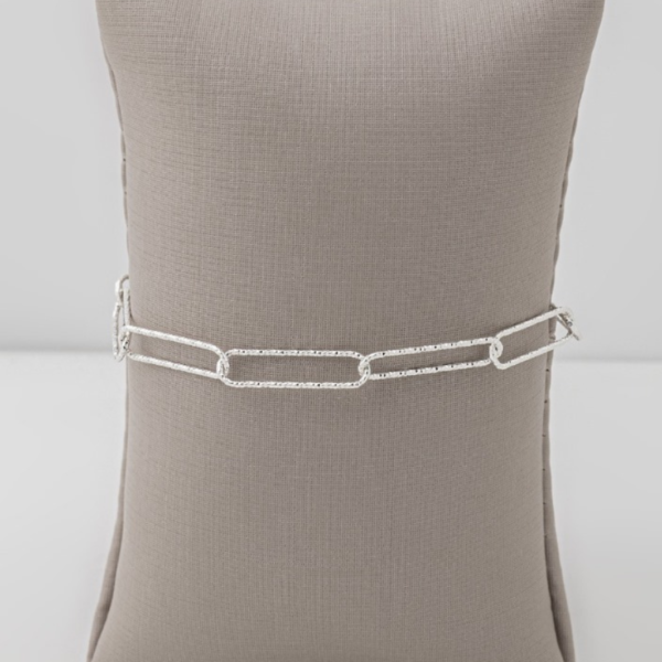 PULSEIRA 9 ELO LONGO DIAMCATENA FANTASIA FIO PRATA 925- HIPOALERGÊNICO