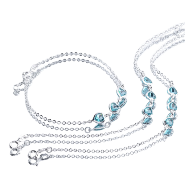 PULSEIRA CORELO 3 ZIRC CORAÇÕES 6M ARO 19CM PRATA 925- HIPOALERGÊNICO