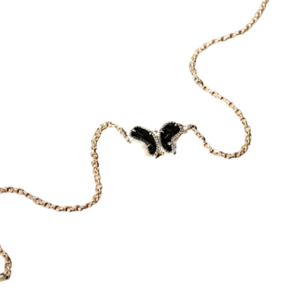 PULSEIRA ELO PORT0,22 BORBOLETA TRAB RESINA 20CM PRATA 925- HIPOALERGÊNICO