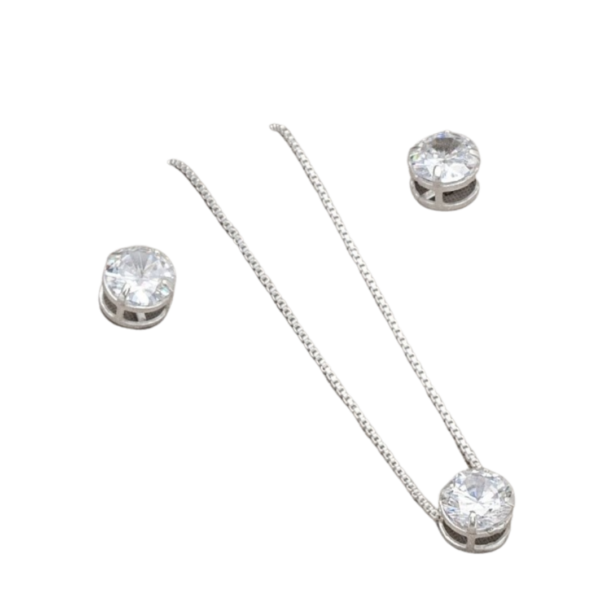 CONJUNTO VENEZV- 12 ZIRC ROSA 6M GALERIA 45CM PRATA 925- HIPOALERGÊNICO