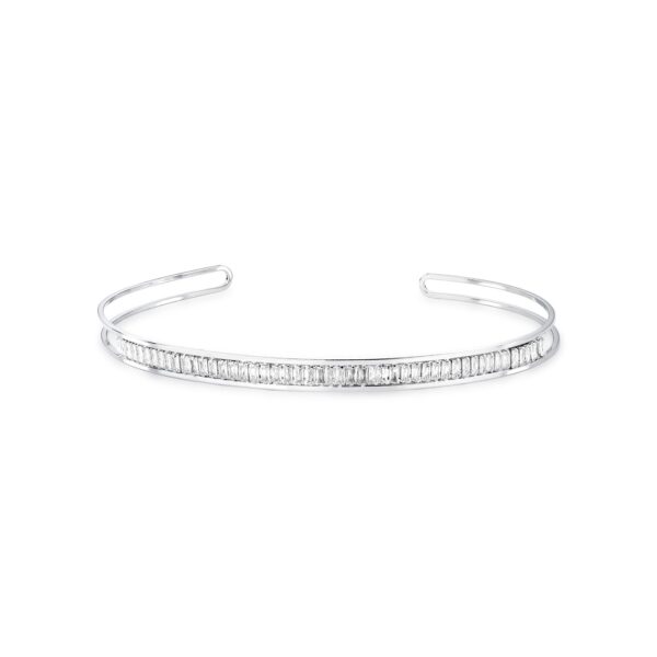 COLAR (CHOKER) SCALA ARO DUPLO COM BAGUETE DE ZIRCÔNIAS