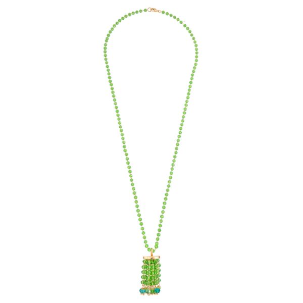 COLAR CRISTAL 4 MM COM PINGENTE FRANJA