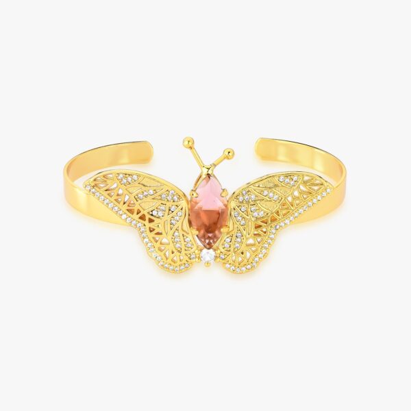 BRACELETE COM DETALHE EM FORMATO DE BORBOLETA COM ZIRCÔNIAS