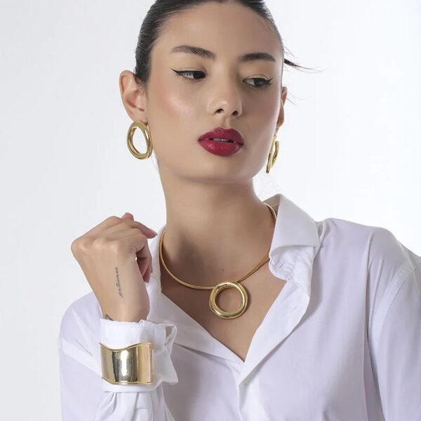 ARO ARCOS COM PINGENTE REDONDO, BRACELETE AROS COM ESFERA E BRINCO AROS ESFERA ORGÂNICA