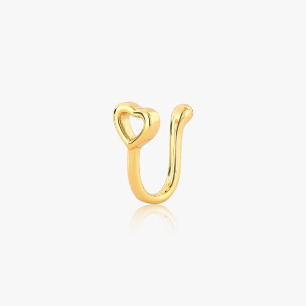 BRINCO EAR CUFF PARADISE COM DETALHE EM FORMATO DE CORAÇÃO