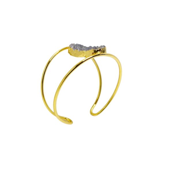BRACELETE FIO DUPLO COM PEDRA DRUZA - Image 4